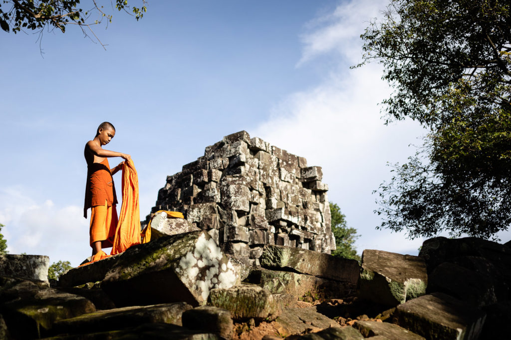 Novice Monk in a temple of Cambodia